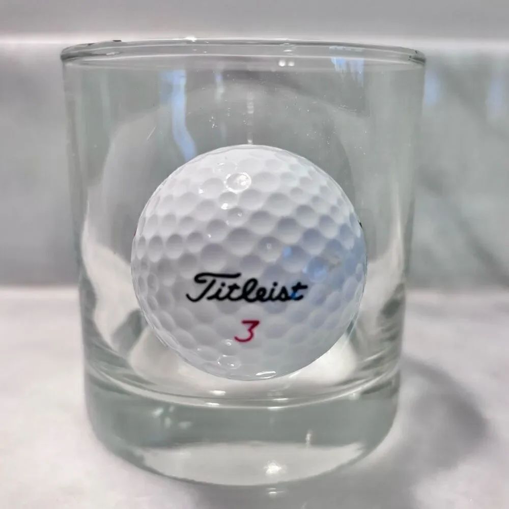 NWT Benshot Titleist Golf Ball Rocks Whiskey Glass Bar Drink Clear 11oz